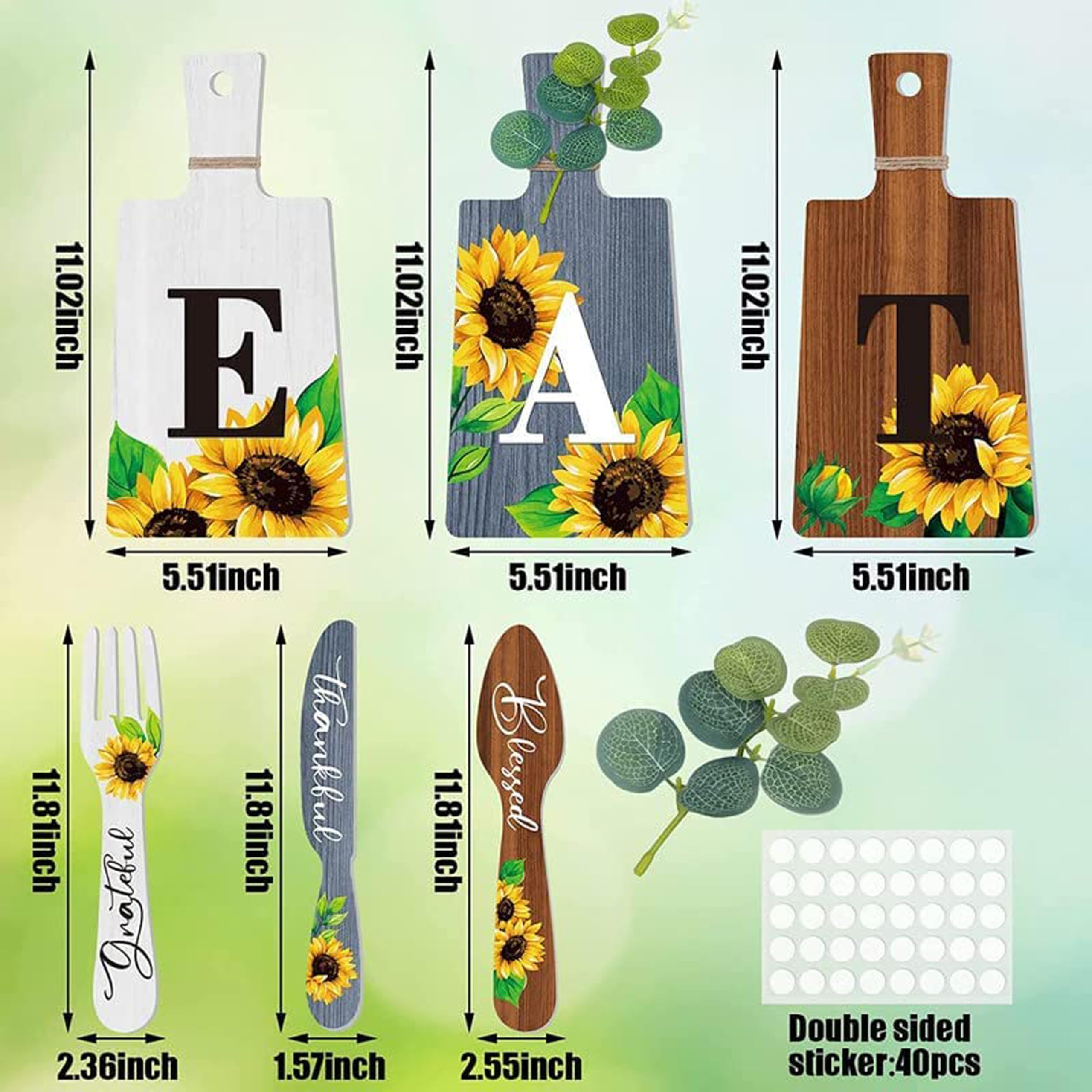 Angel Infinite Kitchen Plaque Wall Hanging Decor | Sunflower Cutting Boards Dining Eat Signs Forks & Spoons Dining Quotes Sign W